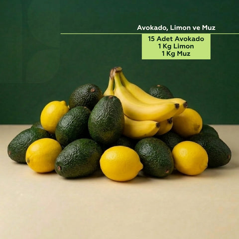 Avokado 15 Adet+ 1 Kg Limon+1 Kg Muz